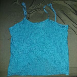 Elegant Blue Lace Camisole